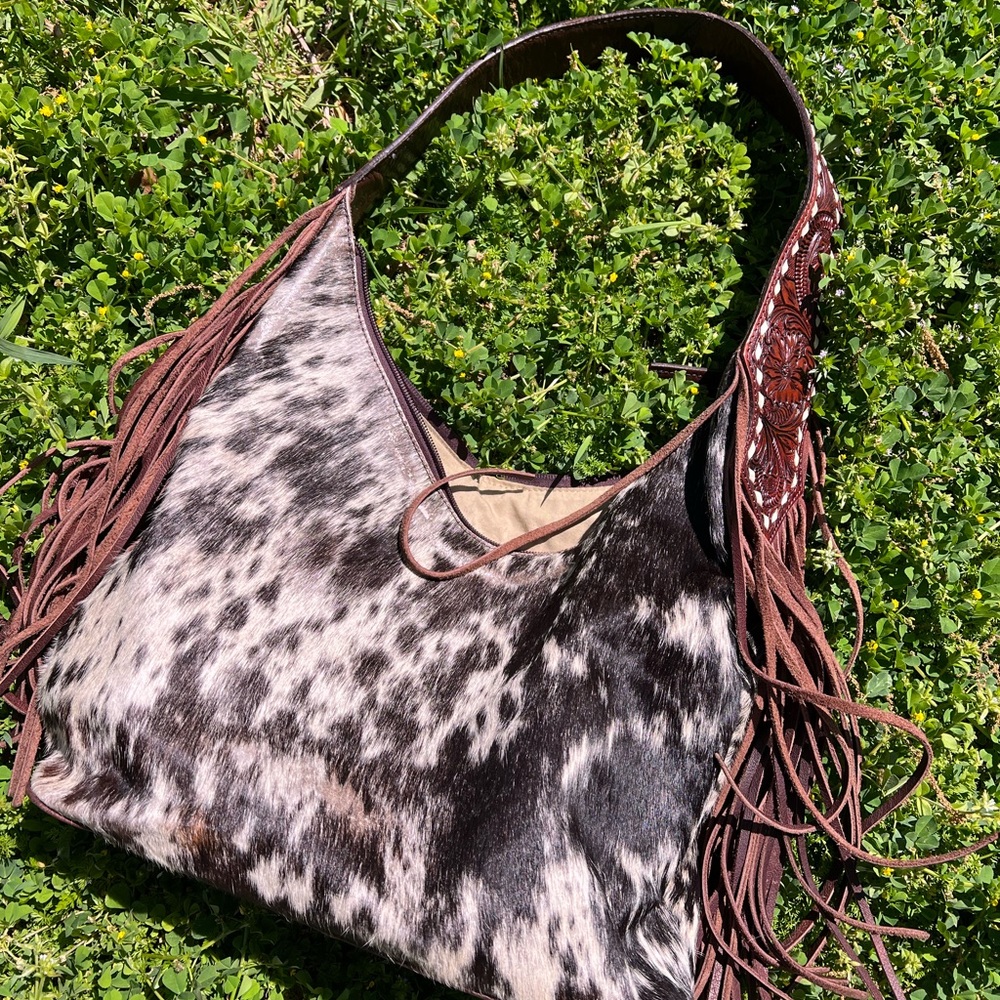 Cowhide Fringe Purse